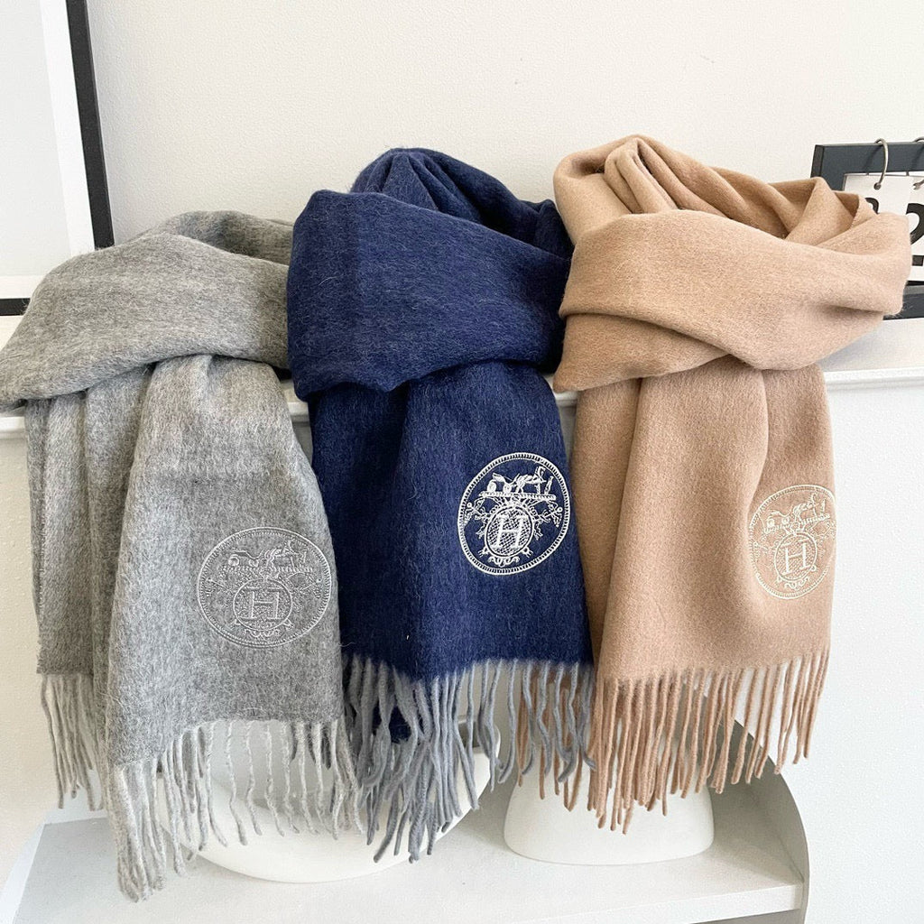 HM 25 200cm Scarf Blue Cashmere 825628