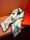 HM Double-Sided Square Scarf 140cm White Cashmere 828708