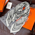 HM 26s Printed Square Scarf 140 In Cashmere And Silk 307278