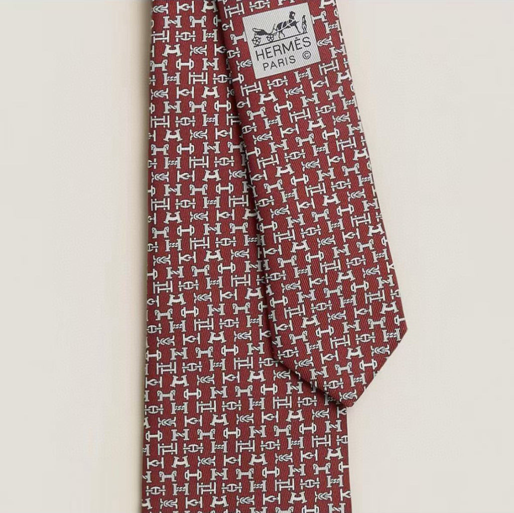 HM Boucles En Vrac Tie Burgundy Twill Silk 210011