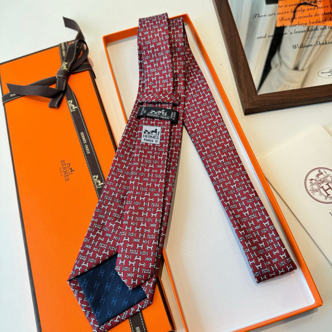 HM Boucles En Vrac Tie Burgundy Twill Silk 210011