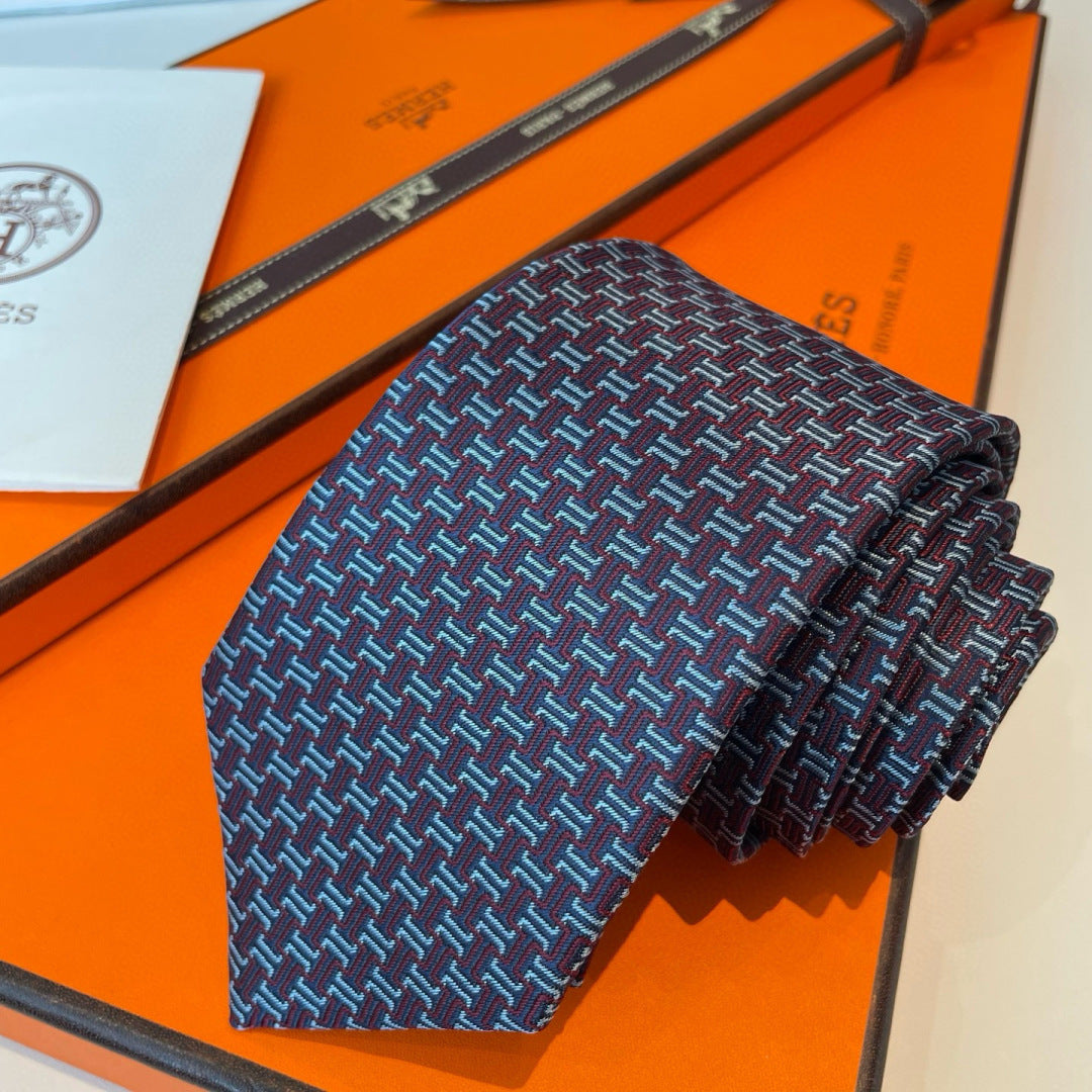 HM Maze Escape Tie Purple Red Twill Silk 212119
