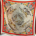 HM 25s Jungle Love Scarf 140cm Orange Beige Cashmere 976287