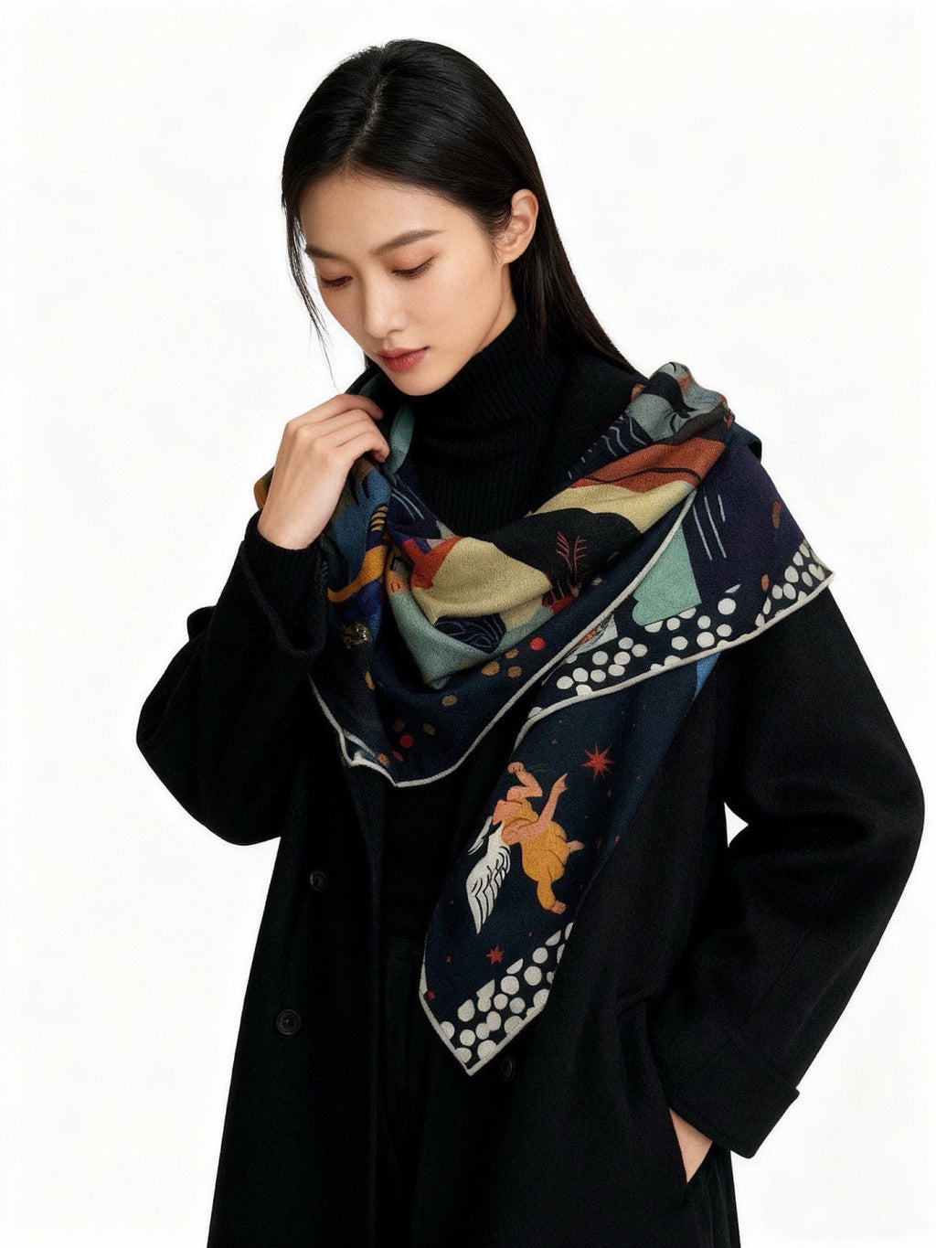 HM 26s Scarf 140 In Cashmere And Silk 303101