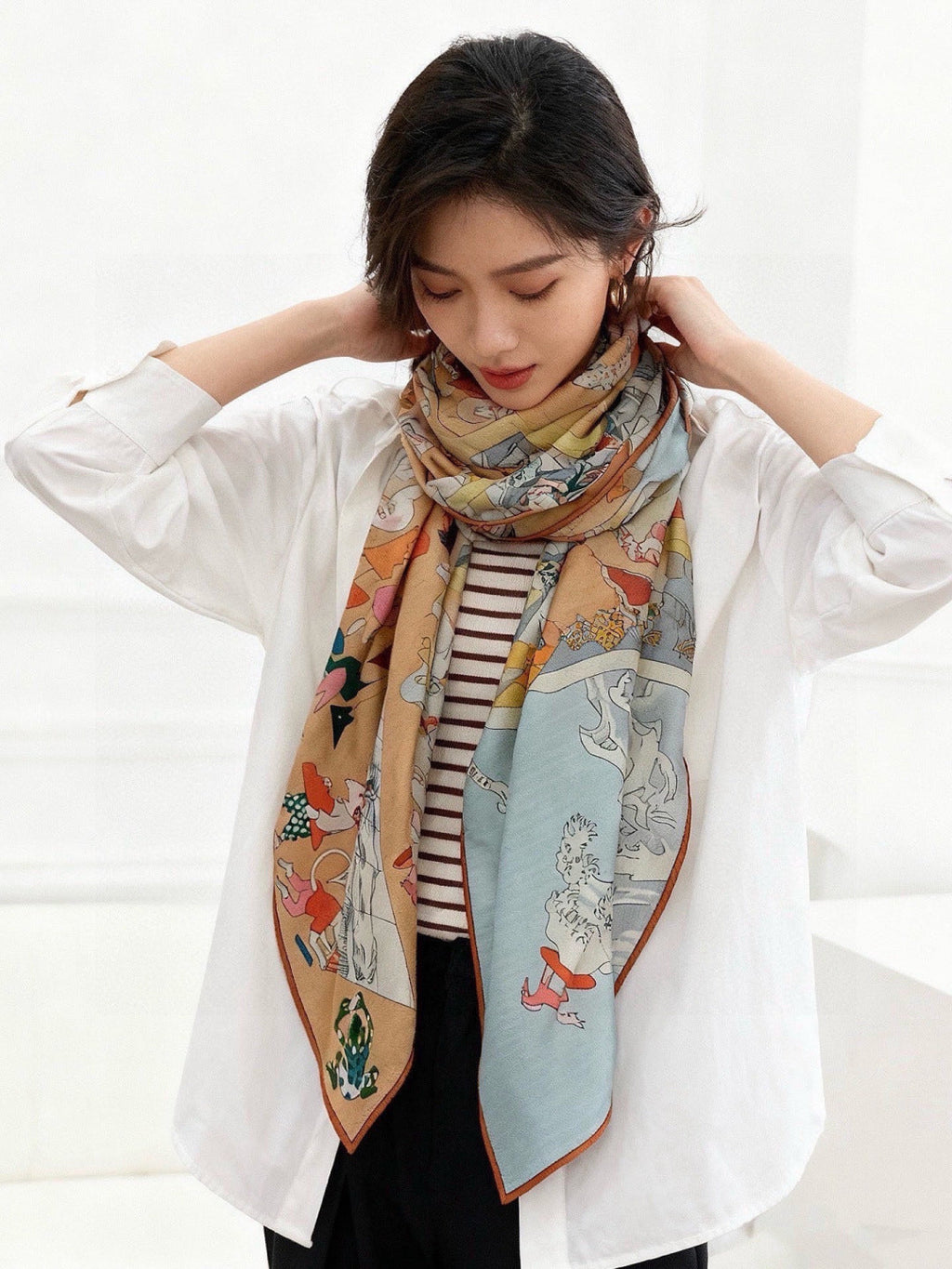 HM 26s Scarf 140 In Cashmere And Silk 304246
