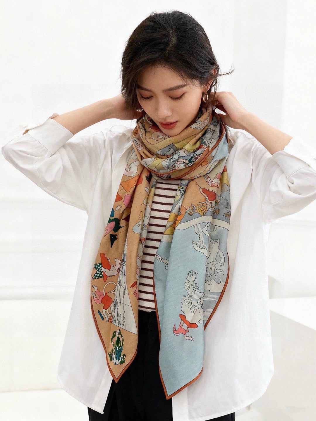 HM 26s Scarf 140 In Cashmere And Silk 304246