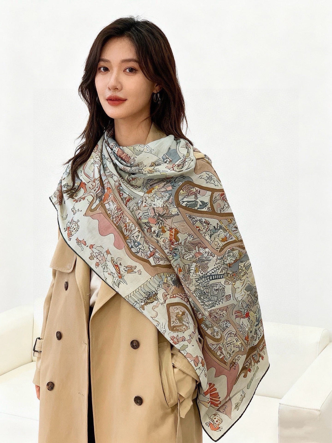 HM 26s Scarf 140 In Cashmere And Silk 304247