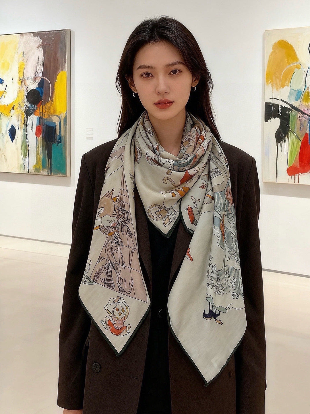 HM 26s Scarf 140 In Cashmere And Silk 304247