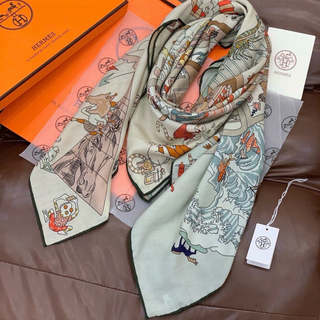 HM 26s Scarf 140 In Cashmere And Silk 304247