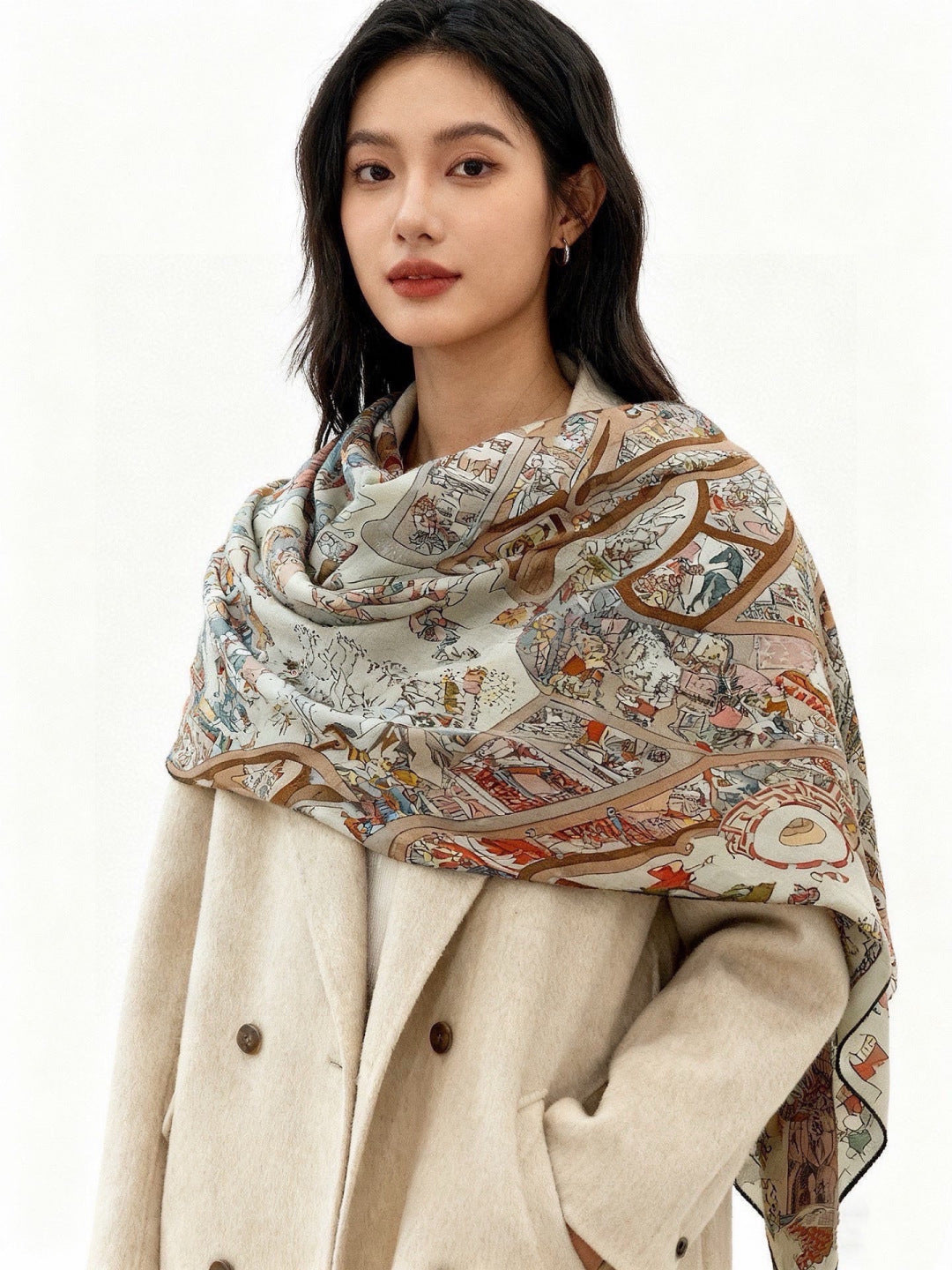 HM 26s Scarf 140 In Cashmere And Silk 304248