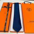 HM Jacquard Tie Dark Blue Twill Silk 212089