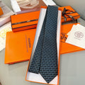HM Mors a Olives Tie Black Twill Silk 212098