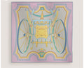 HM Les Roues de Phaeton Scarf 140x140cm Purple Yellow Silk Cashmere 269484