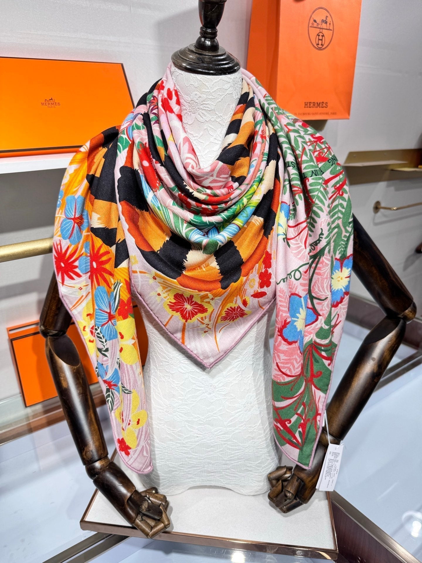 HM Tyger Tyger Scarf Pink Silk Cashmere 200689