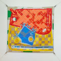 HM Carreaux Scarf 90x90 Yellow Colorful Twill Silk 198468