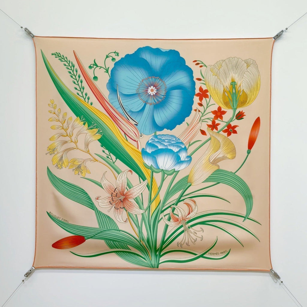 HM Eternal Bouquet 90 CM Beige Colorful Cashmere and Silk 293073