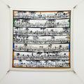 HM A l'Ombre des Boulevards Scarf 90x90cm Black White Twill Silk 303274