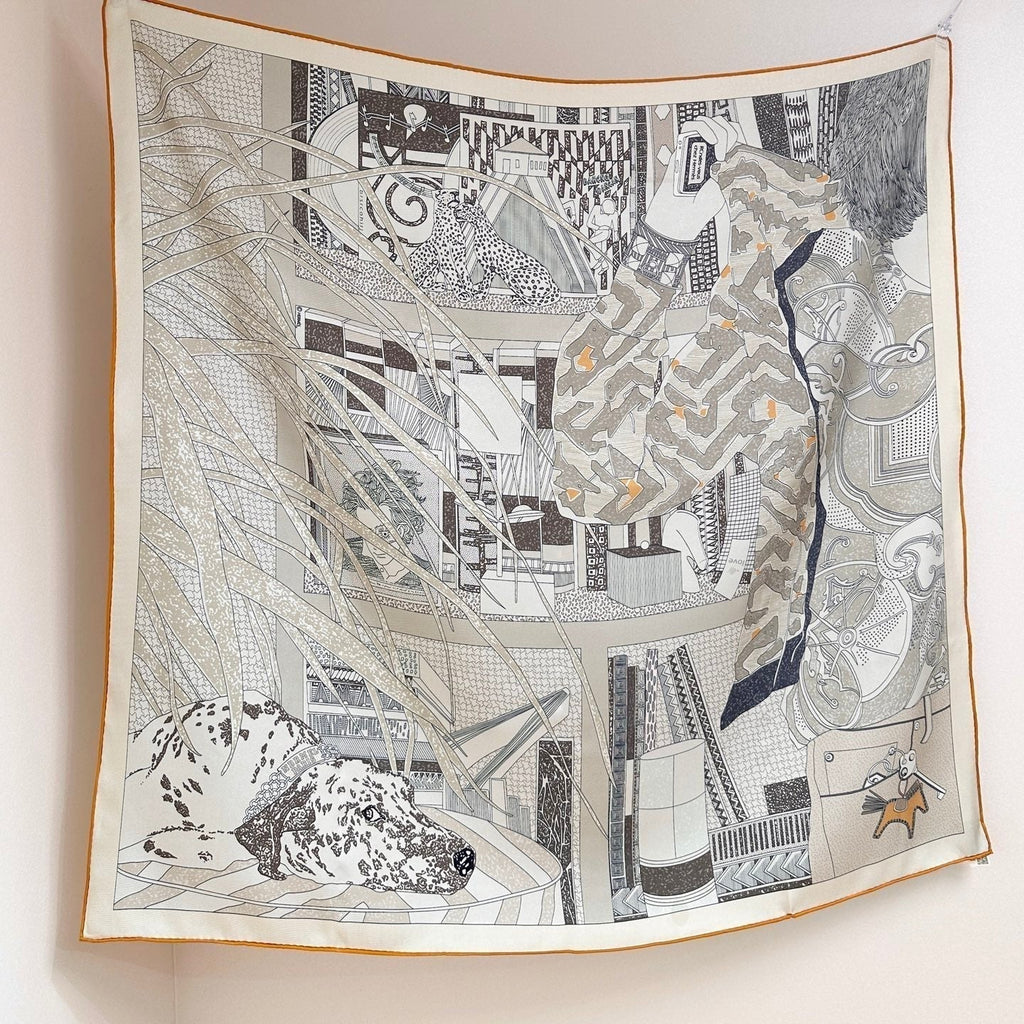 HM 26s Printed Square Scarf 88 In Silk 309441