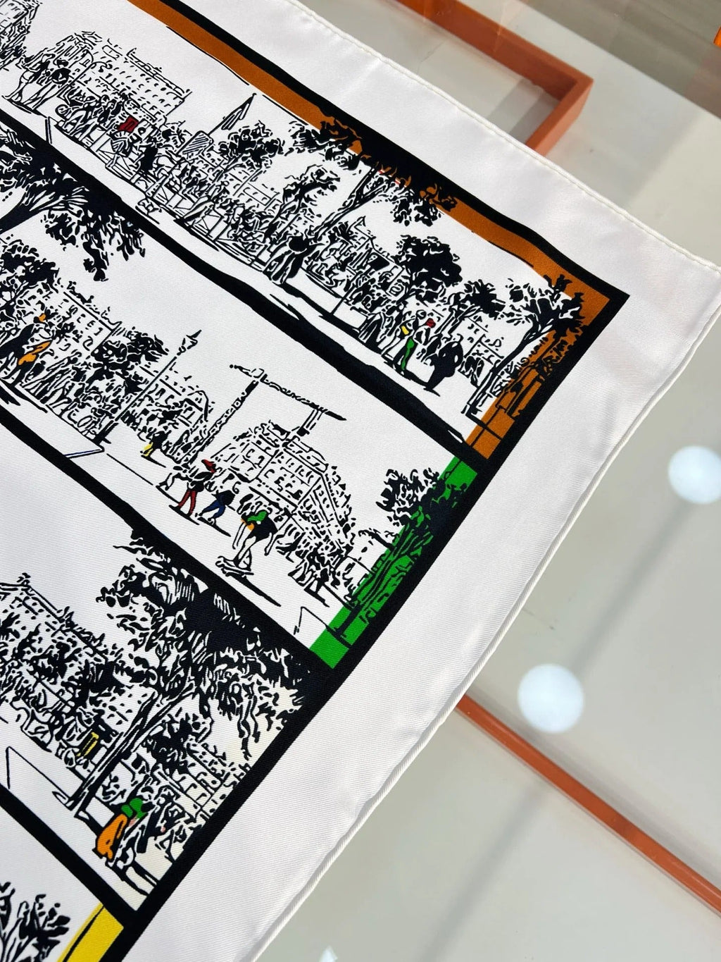 HM 26s Knitting Scarf 90 White Black Colorful Mulberry Silk 147542