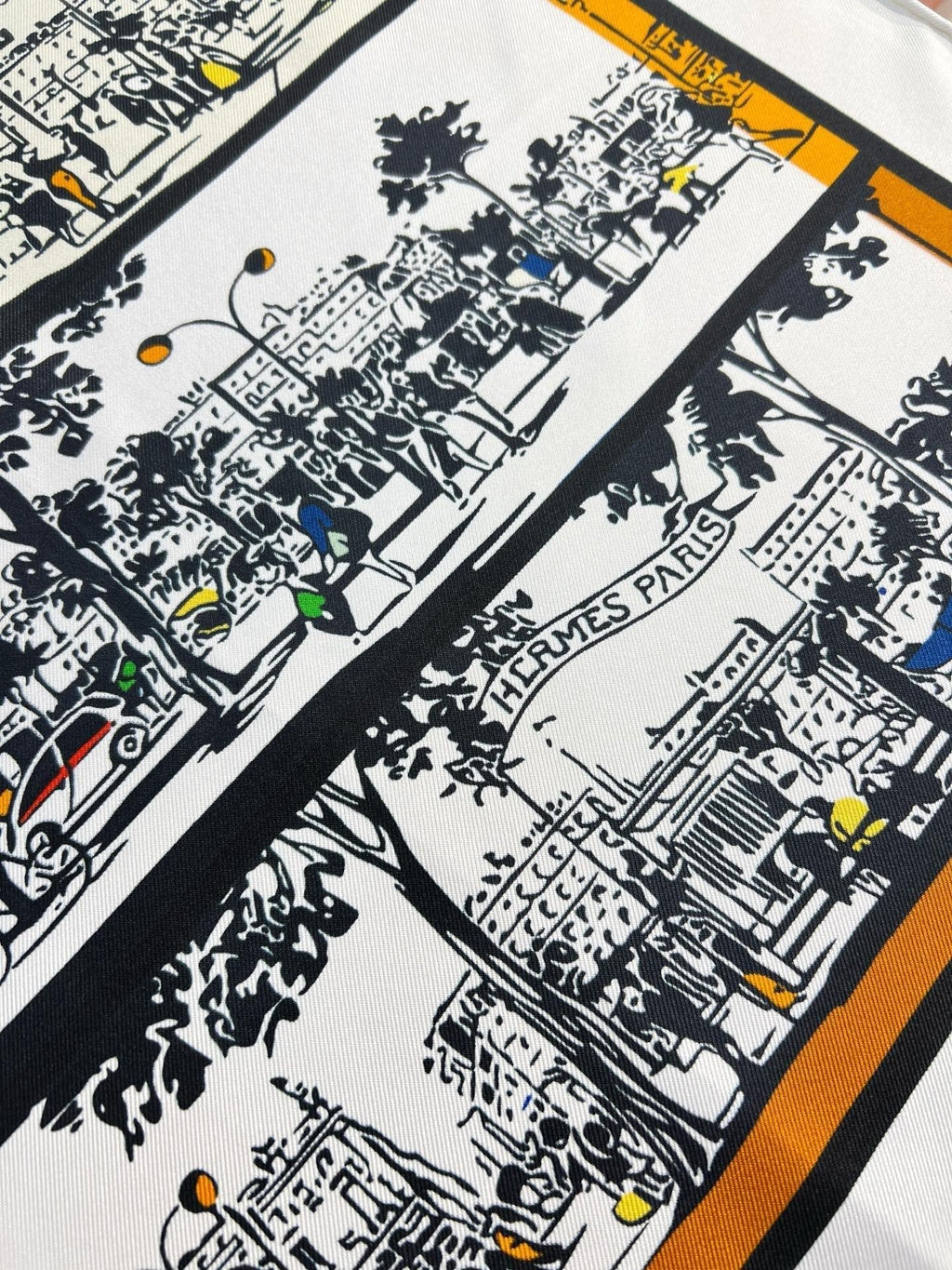 HM 26s Knitting Scarf 90 White Black Colorful Mulberry Silk 147542